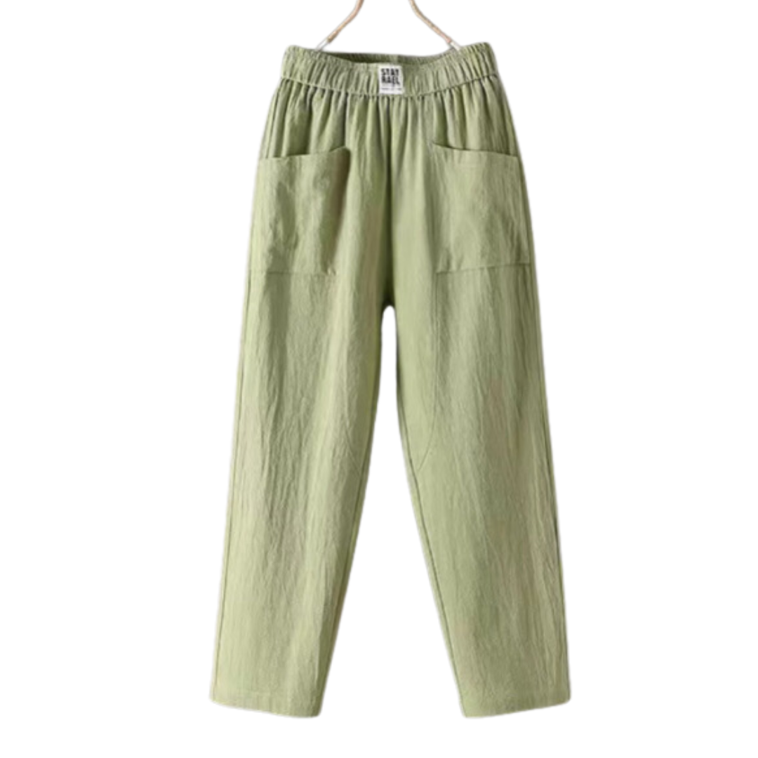 CLAUDIA | PANTALON EN LIN À HAUTE TAILLE